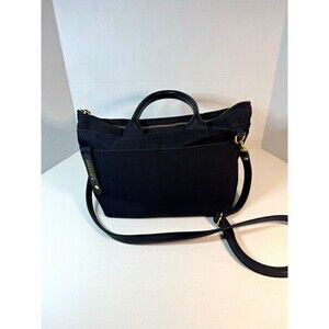 R. Riveter The Dot Small Tote Crossbody Bag Black Canvas Leather USA Made